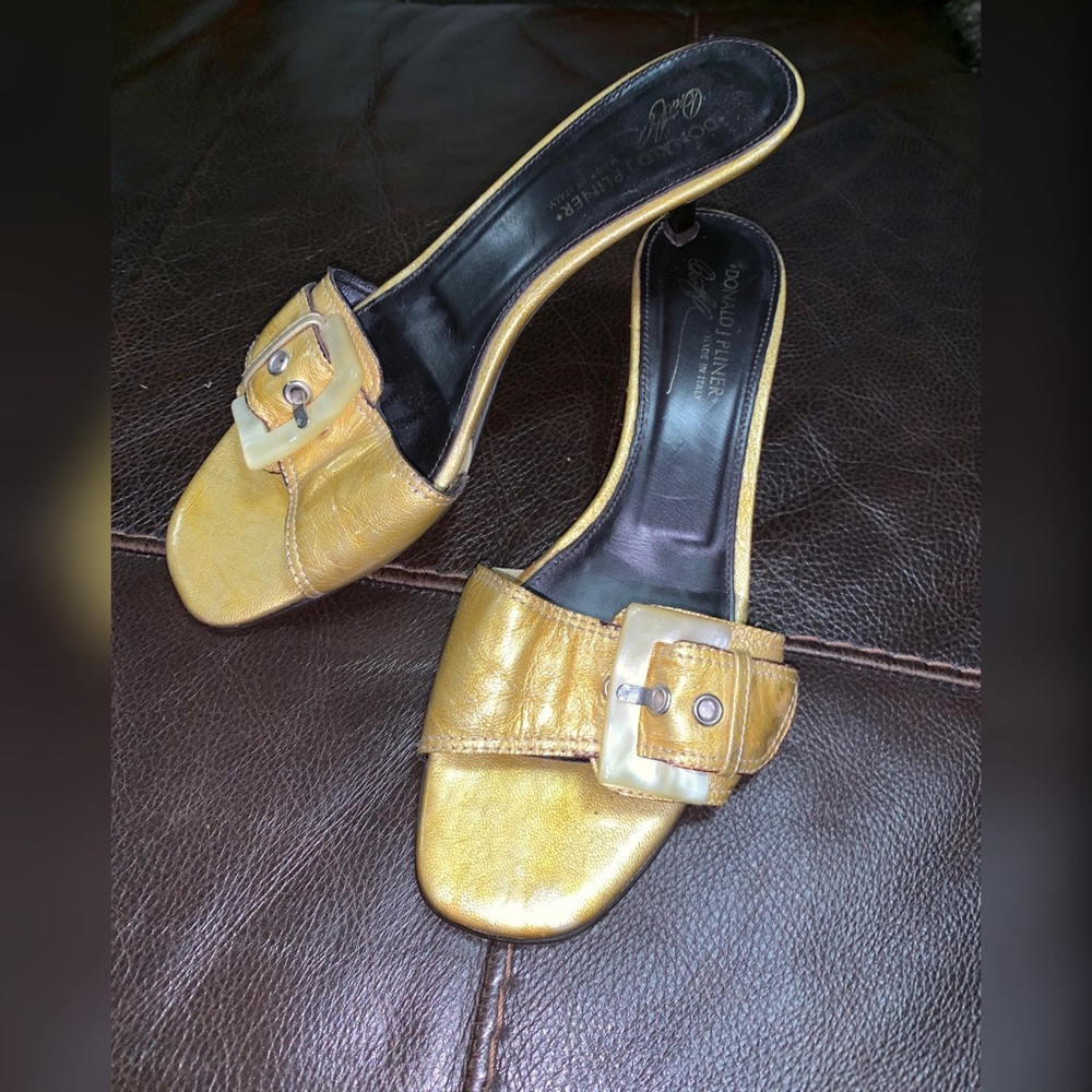 Gold Napa Leather heels